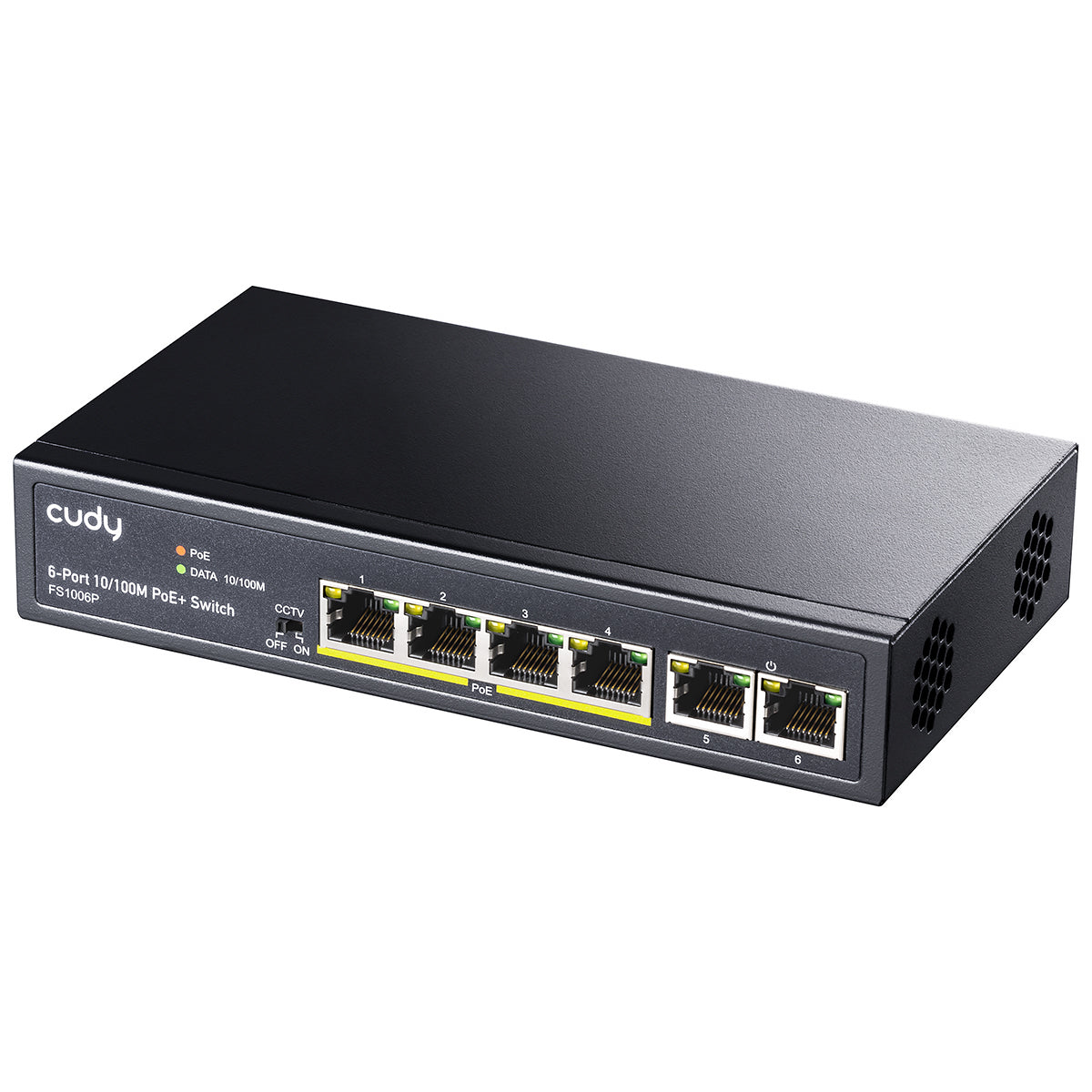 6-Port 10/100M PoE + Switch with 2 Uplink Ports