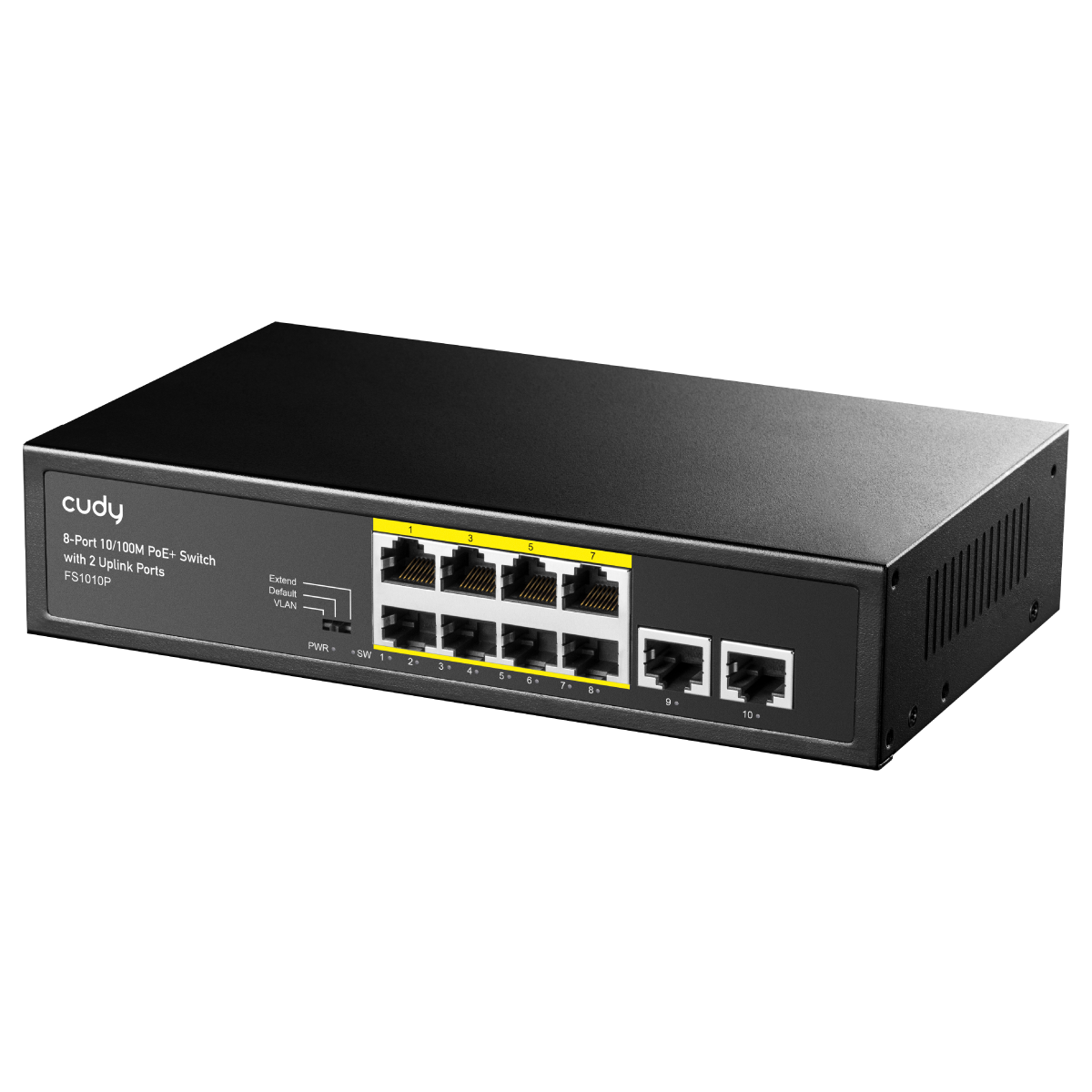 8-Port 10/100M PoE + Switch with 2 Uplink Ports