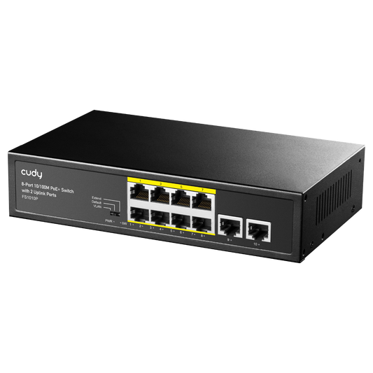 8-Port 10/100M PoE + Switch with 2 Uplink Ports