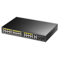 24-Port 10/100M PoE + Switch with 2Gbit Uplink + 1 Gbit Combo SFP Port